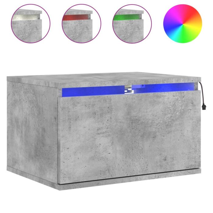 VXL8721012254176_g_en_hd_3.jpg Tables de chevet murales avec lumières LED 2 pcs gris béton – Image 3