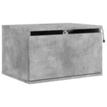 Tables de chevet murales avec lumières LED 2 pcs gris béton – Image 4