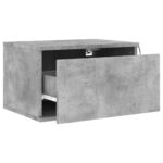 Tables de chevet murales avec lumières LED 2 pcs gris béton – Image 5