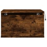 Table de chevet murale avec lumières LED chêne fumé – Image 5