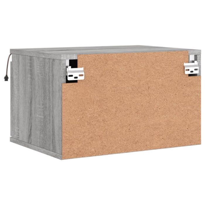 Table de chevet murale avec lumières LED sonoma gris – Image 7