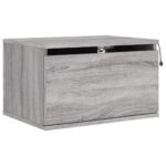 Tables de chevet murales avec lumières LED 2 pcs sonoma gris – Image 4