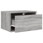 Tables de chevet murales avec lumières LED 2 pcs sonoma gris – Image 5