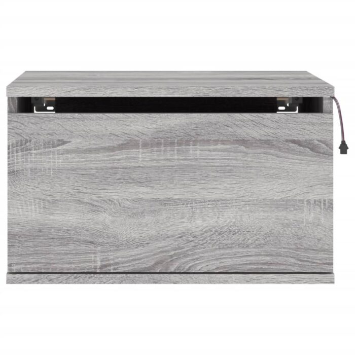 Tables de chevet murales avec lumières LED 2 pcs sonoma gris – Image 6