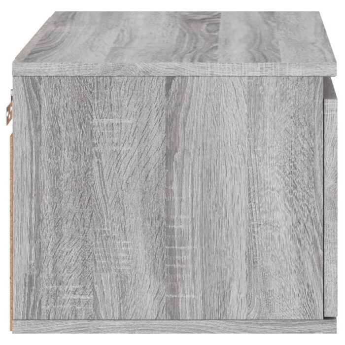 Tables de chevet murales avec lumières LED 2 pcs sonoma gris – Image 7