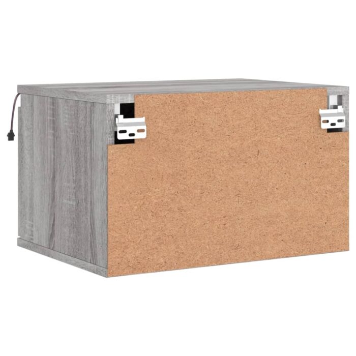 Tables de chevet murales avec lumières LED 2 pcs sonoma gris – Image 8