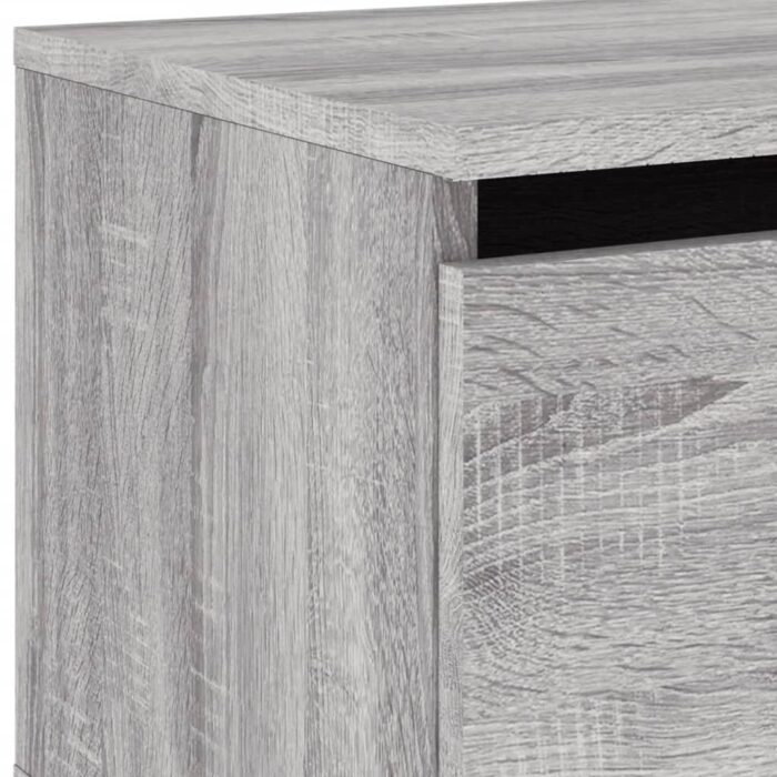 Tables de chevet murales avec lumières LED 2 pcs sonoma gris – Image 9