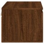 Table de chevet murale avec lumières LED chêne marron – Image 6