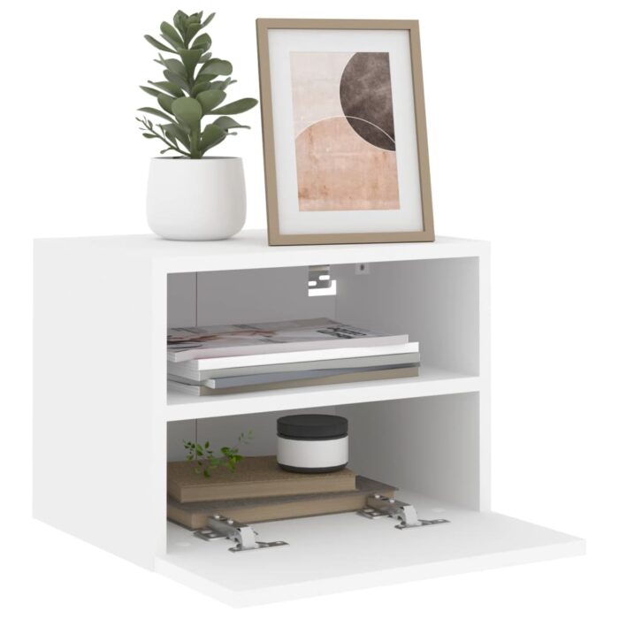 Meubles TV muraux 2 pcs blanc 40x30x30 cm bois d'ingénierie – Image 3