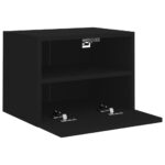 Meuble TV mural noir 40x30x30 cm bois d'ingénierie – Image 4