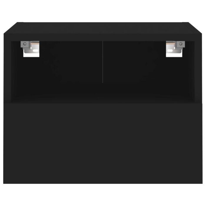 Meuble TV mural noir 40x30x30 cm bois d'ingénierie – Image 5