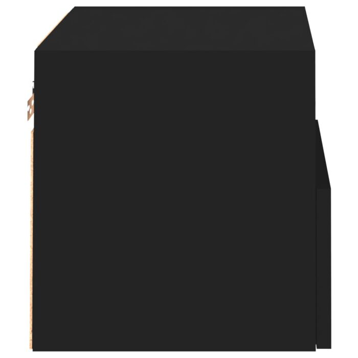 Meuble TV mural noir 40x30x30 cm bois d'ingénierie – Image 6