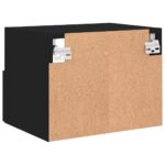 Meuble TV mural noir 40x30x30 cm bois d'ingénierie – Image 7