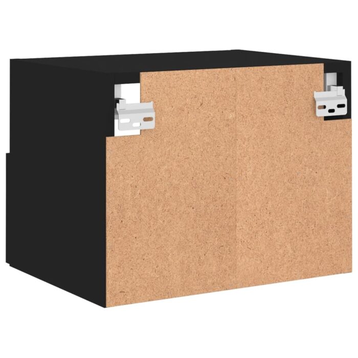 Meuble TV mural noir 40x30x30 cm bois d'ingénierie – Image 7