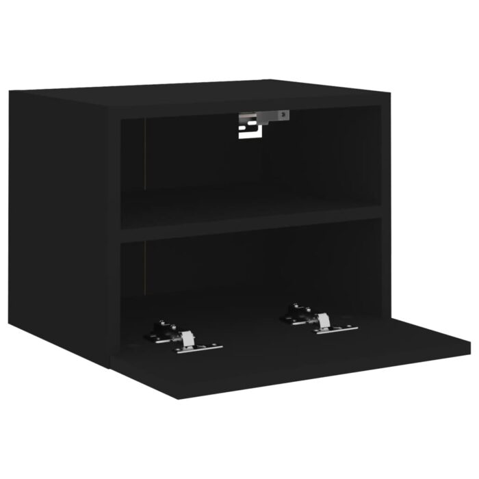 Meubles TV muraux 2 pcs noir 40x30x30 cm bois d'ingénierie – Image 5