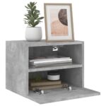 Meuble TV mural gris béton 40x30x30 cm bois d'ingénierie – Image 3
