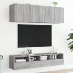 Meuble TV mural sonoma gris 40x30x30 cm bois d'ingénierie – Image 2