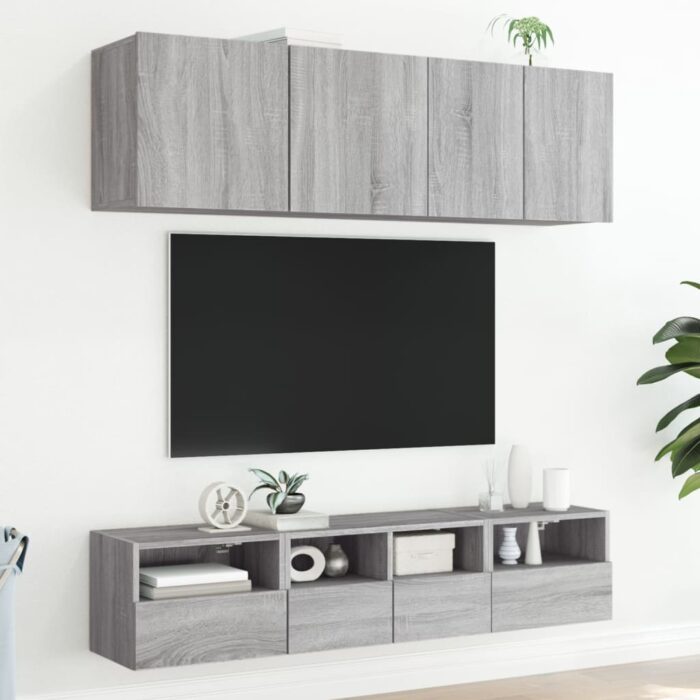 Meuble TV mural sonoma gris 40x30x30 cm bois d'ingénierie – Image 2