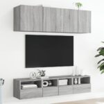 Meubles TV muraux 2pcs sonoma gris 40x30x30cm bois d'ingénierie – Image 2