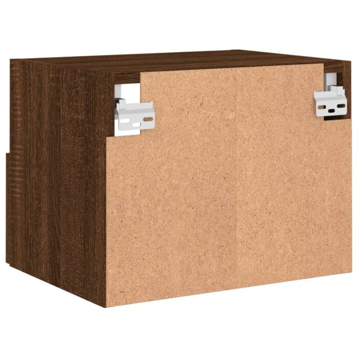 Meuble TV mural chêne marron 40x30x30 cm bois d'ingénierie – Image 7
