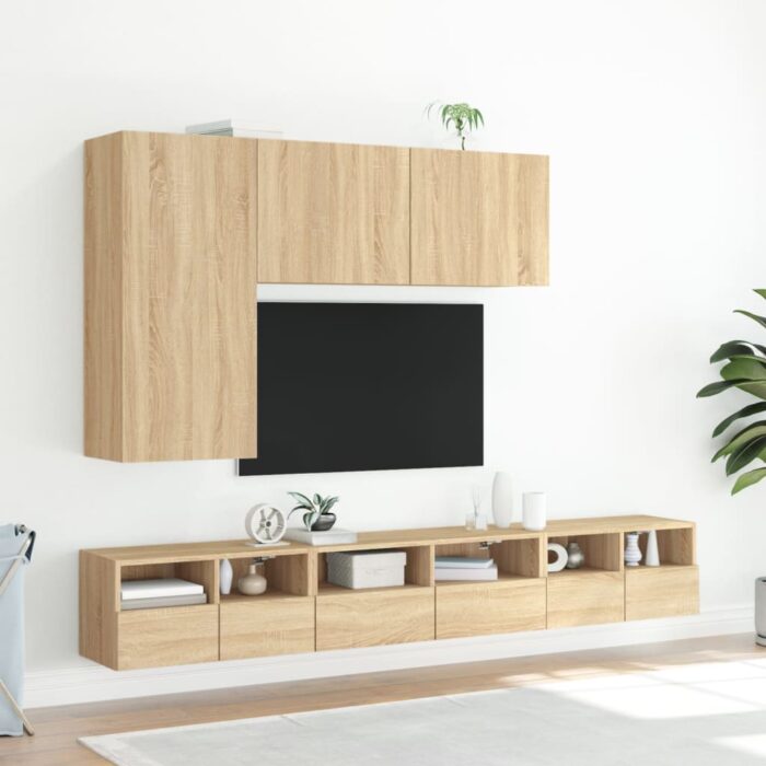 Meuble TV mural chêne sonoma 60x30x30 cm bois d'ingénierie – Image 2