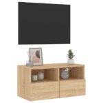 Meuble TV mural chêne sonoma 60x30x30 cm bois d'ingénierie – Image 3