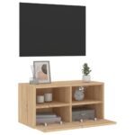 Meuble TV mural chêne sonoma 60x30x30 cm bois d'ingénierie – Image 4