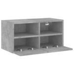 Meuble TV mural gris béton 60x30x30 cm bois d'ingénierie – Image 5
