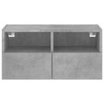 Meuble TV mural gris béton 60x30x30 cm bois d'ingénierie – Image 6