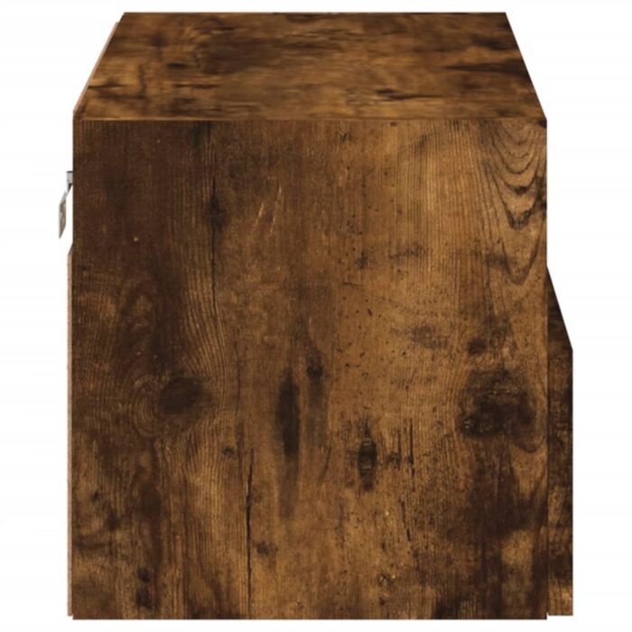 Meuble TV mural chêne fumé 60x30x30 cm bois d'ingénierie – Image 7