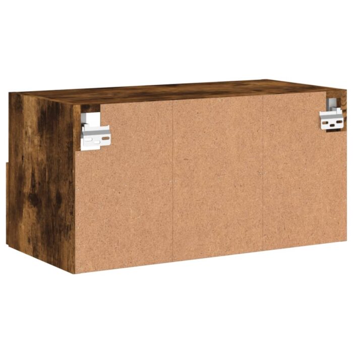 Meuble TV mural chêne fumé 60x30x30 cm bois d'ingénierie – Image 8