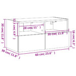 Meuble TV mural sonoma gris 60x30x30 cm bois d'ingénierie – Image 12