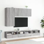 Meuble TV mural sonoma gris 60x30x30 cm bois d'ingénierie – Image 2
