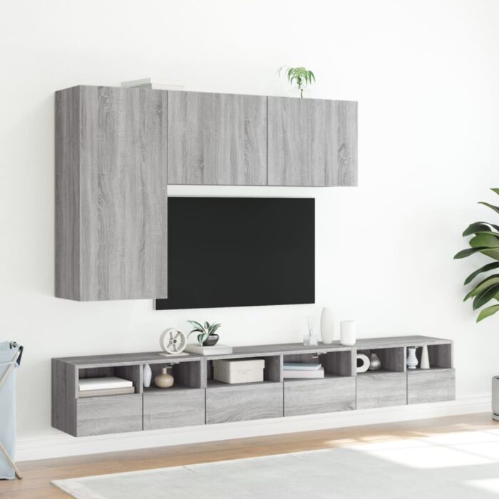 Meuble TV mural sonoma gris 60x30x30 cm bois d'ingénierie – Image 2