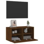 Meuble TV mural chêne marron 60x30x30 cm bois d'ingénierie – Image 4
