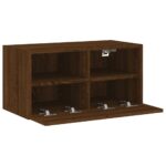 Meuble TV mural chêne marron 60x30x30 cm bois d'ingénierie – Image 5