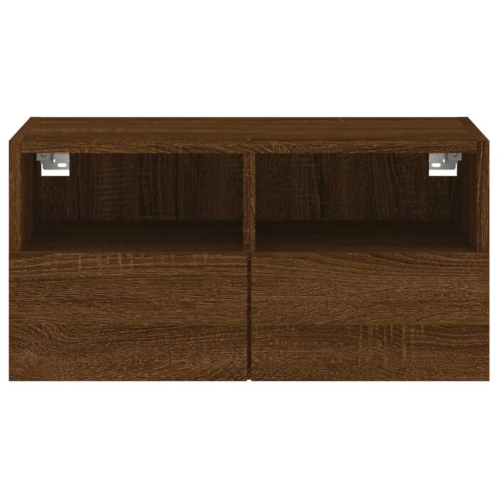 Meuble TV mural chêne marron 60x30x30 cm bois d'ingénierie – Image 6