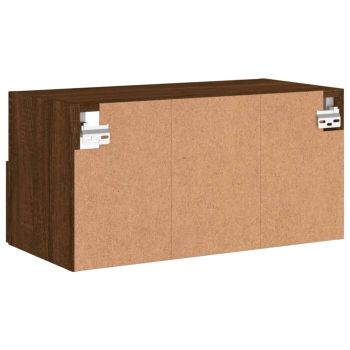Meuble TV mural chêne marron 60x30x30 cm bois d'ingénierie – Image 8