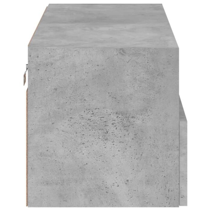 Meuble TV mural gris béton 80x30x30 cm bois d'ingénierie – Image 7