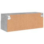 Meuble TV mural gris béton 80x30x30 cm bois d'ingénierie – Image 8
