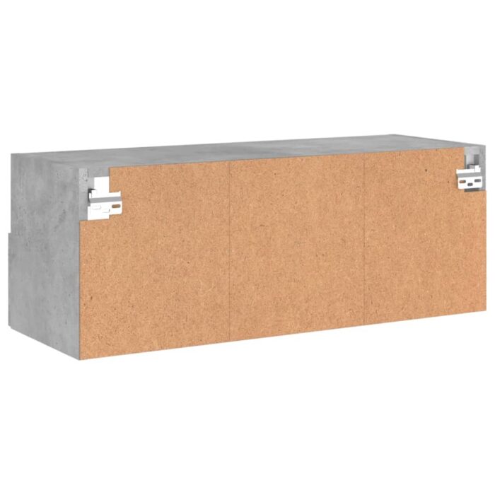 Meuble TV mural gris béton 80x30x30 cm bois d'ingénierie – Image 8