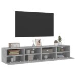 Meubles TV muraux 2 pcs gris béton 80x30x30cm bois d'ingénierie – Image 4