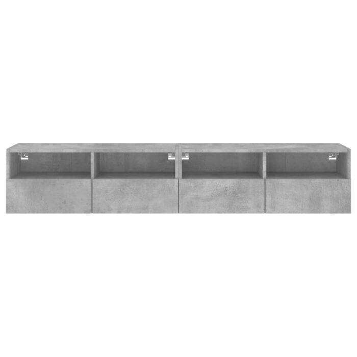 Meubles TV muraux 2 pcs gris béton 80x30x30cm bois d'ingénierie – Image 6