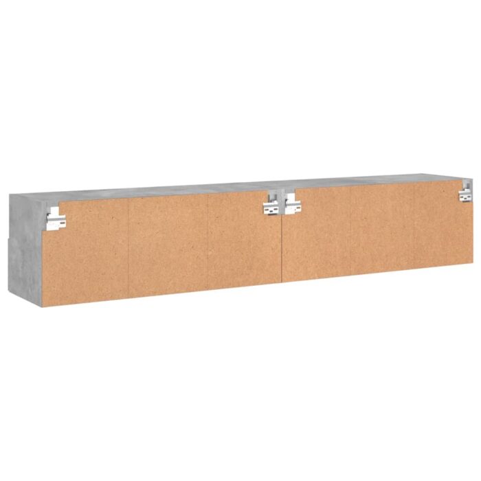Meubles TV muraux 2 pcs gris béton 80x30x30cm bois d'ingénierie – Image 8