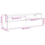 Meuble TV mural blanc 100x30x30 cm bois d'ingénierie – Image 11