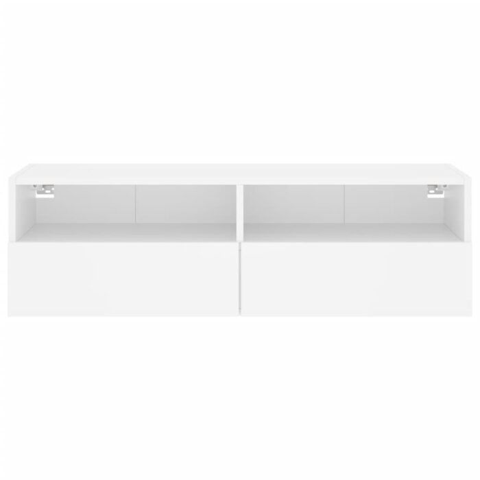 Meuble TV mural blanc 100x30x30 cm bois d'ingénierie – Image 5