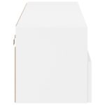 Meuble TV mural blanc 100x30x30 cm bois d'ingénierie – Image 6