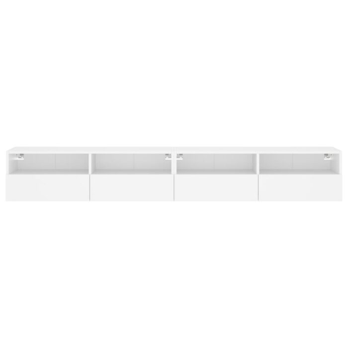 Meubles TV muraux 2 pcs blanc 100x30x30 cm bois d'ingénierie – Image 5