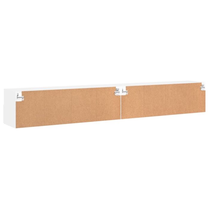 Meubles TV muraux 2 pcs blanc 100x30x30 cm bois d'ingénierie – Image 7
