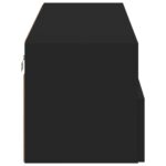 Meuble TV mural noir 100x30x30 cm bois d'ingénierie – Image 6